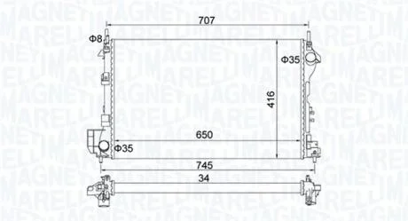 Радиатор системы охлаждения MAGNETI MARELLI 350213195700