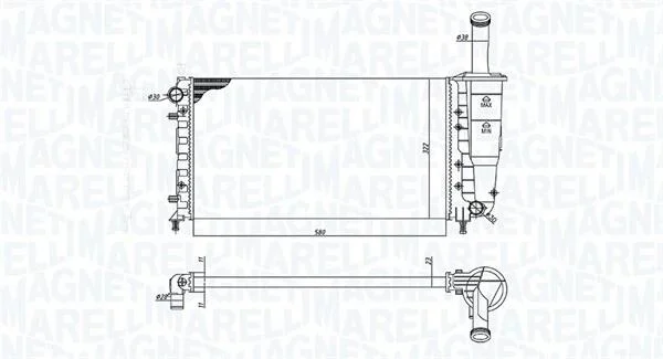 Радіатор FIAT PUNTO F.L.2003 1,2 8V/16V [] MAGNETI MARELLI 350213196000 (фото 1)