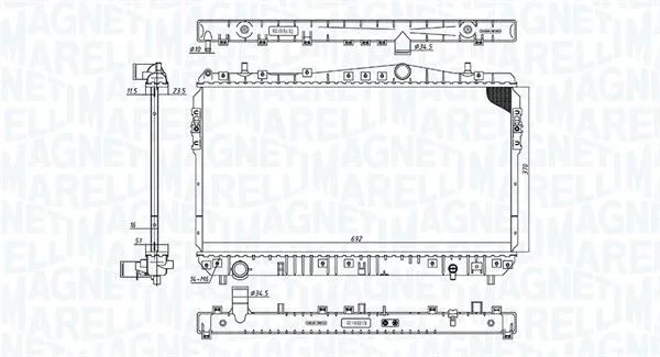 Радіатор, система охолодження двигуна MAGNETI MARELLI 350213197600 (фото 1)