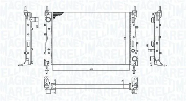 Радіатор, система охолодження двигуна MAGNETI MARELLI 350213199100 (фото 1)