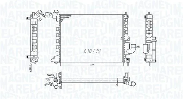OPEL радіатор VECTRA B 2,0 TDi 97- MAGNETI MARELLI 350213200200 (фото 1)