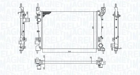 FIAT Радіатор системи охолодження двигуна LINEA 1.4 07- MAGNETI MARELLI 350213200400