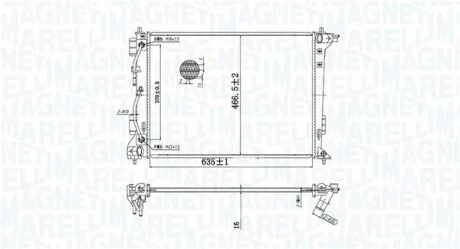 HYUNDAI Радіатор охолодження двиг. TUCSON 1.6 15-, 2.0 15-, 2.4 19-, KIA MAGNETI MARELLI 350213204800