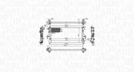FIAT Радіатор системи охолодження двигуна DUCATO 2.0 D 11-, 2.3 06- MAGNETI MARELLI 350213214900