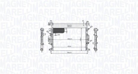 FORD Радіатор охолодження двиг. GALAXY III 1.5, 2.0 15-, MONDEO V 1.0-2.0 15-, S-MAX MAGNETI MARELLI 350213215800