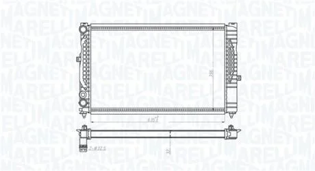 Радіатор AUDI A4 1.6-1.8 20V-1.9 DI/TDI [] MAGNETI MARELLI 350213712000