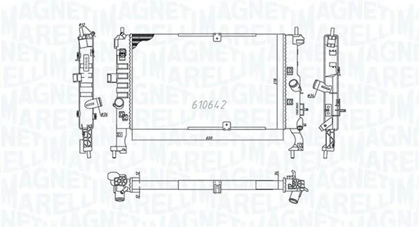 Радіатор, система охолодження двигуна MAGNETI MARELLI 350213972000 (фото 1)