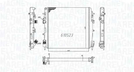 Радіатор RENAULT KANGOO 1.6-1.9 DCI [] MAGNETI MARELLI 350213995000