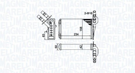 RENAULT радіатор пічки Clio MAGNETI MARELLI 350218404000