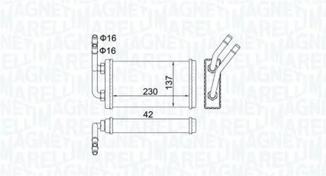 Теплообмінник, система опалення салону MAGNETI MARELLI 350218406000