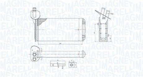 VW радіатор пічки T4 90- MAGNETI MARELLI 350218410000