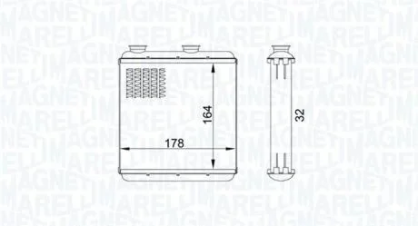 Теплообмінник, система опалення салону MAGNETI MARELLI 350218434000