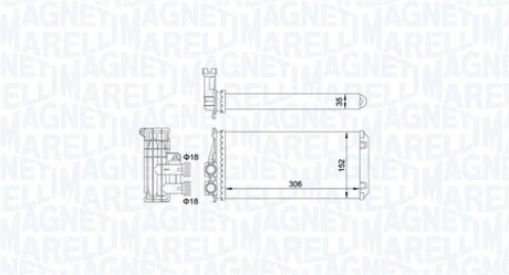 CITROEN радіатор опалення DS5,Peugeot 3008/5008 09- MAGNETI MARELLI 350218435000