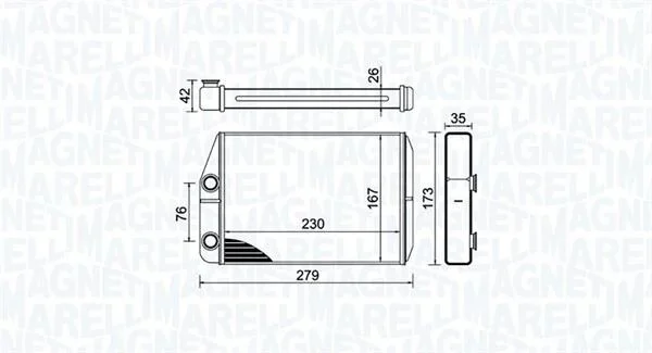 Теплообмінник, система опалення салону MAGNETI MARELLI 350218443000 (фото 1)