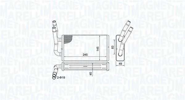 Радиатор печки MAGNETI MARELLI 350218450000 (фото 1)