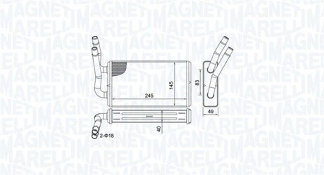 Радиатор печки MAGNETI MARELLI 350218450000