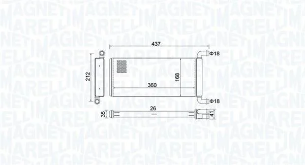 DB радіатор опалення Sprinter 06-,VW Crafter 06- MAGNETI MARELLI 350218451000 (фото 1)