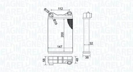 FIAT радіатор опалення Punto 99- MAGNETI MARELLI 350218456000
