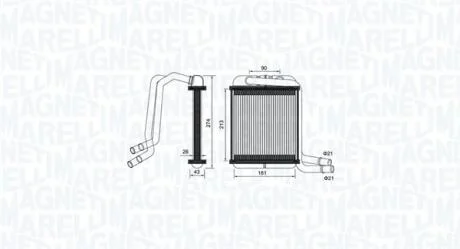 VW радіатор опалення Multivan,T5 03- MAGNETI MARELLI 350218458000