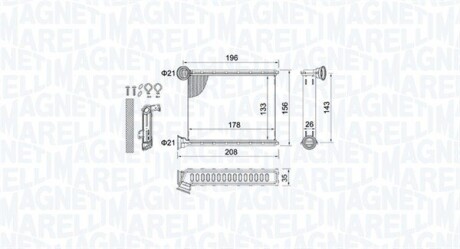 Радіатор пічки MAGNETI MARELLI 350218459000