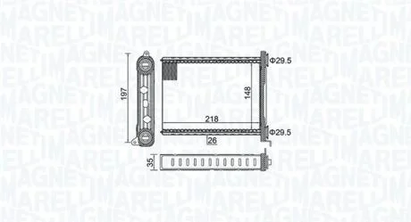 Теплообмінник, система опалення салону MAGNETI MARELLI 350218464000