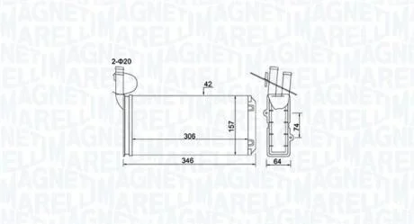VW радіатор пічки T4 90- MAGNETI MARELLI 350218474000