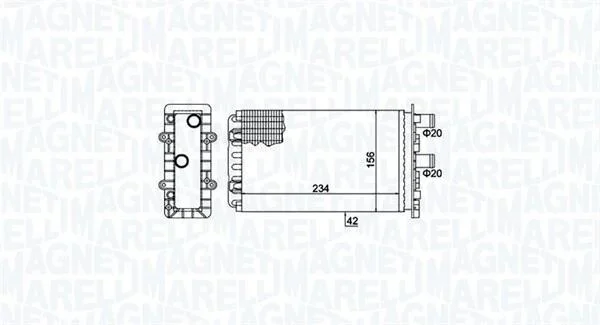 Теплообмінник, система опалення салону MAGNETI MARELLI 350218475000 (фото 1)