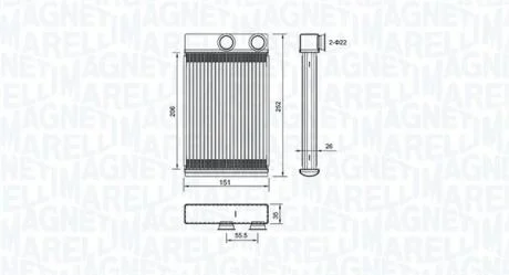 Теплообмінник, система опалення салону MAGNETI MARELLI 350218478000