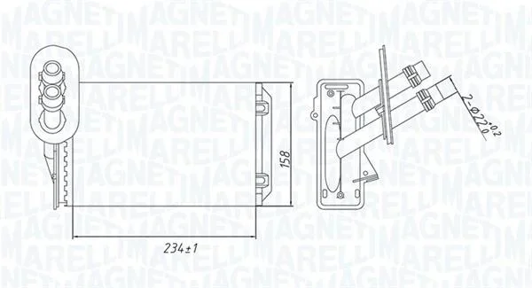 HEATER VW радіатор пічки Golf IV, Bora,Seat,Skoda Octavia 96- MAGNETI MARELLI 350218492000 (фото 1)