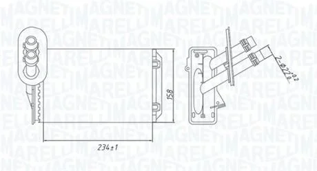 HEATER VW радіатор пічки Golf IV, Bora,Seat,Skoda Octavia 96- MAGNETI MARELLI 350218492000
