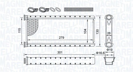 Радіатор пічки MAGNETI MARELLI 350218514000