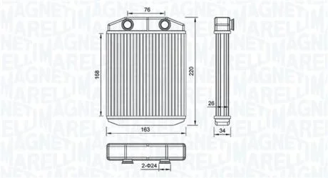 Радіатор пічки MAGNETI MARELLI 350218516000
