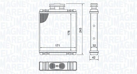 Радиатор печки MAGNETI MARELLI 350218517000