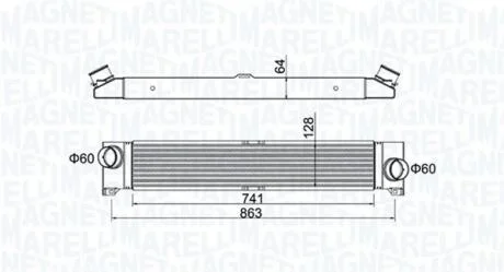 CITROEN інтеркулер системи подачі повітря Jumper,Fiat Ducato,Peugeot Boxer 06- MAGNETI MARELLI 351319204230