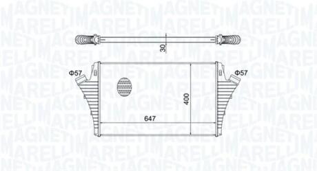 OPEL Інтеркулер Signum, Vectra C, Saab 9-3, Cadillac BLS 2.0 16V Turbo/2.2DTI 16V 02- MAGNETI MARELLI 351319204650