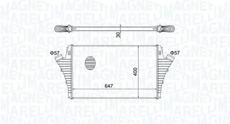 OPEL Інтеркулер Signum, Vectra C, Saab 9-3, Cadillac BLS 2.0 16V Turbo/2.2DTI 16V 02- MAGNETI MARELLI 351319204650