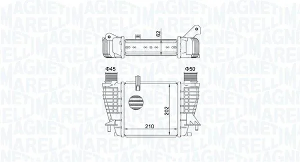 RENAULT Інтеркулер Clio III,Modus,Nissan Cube,Juke Note,NV200 1.5dCi 05- MAGNETI MARELLI 351319204710 (фото 1)