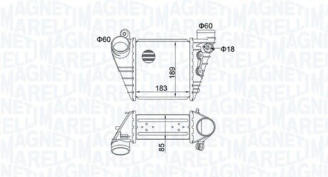 Інтеркулер Audi A3,Golf,Skoda Octavia 1.8T/1.9TDI 96- MAGNETI MARELLI 351319204830 (фото 1)