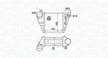 Інтеркулер Audi A3,Golf,Skoda Octavia 1.8T/1.9TDI 96- MAGNETI MARELLI 351319204830