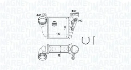 VW інтеркулер Audi A3,Golf IV,Skoda Octavia II 1.9TDI MAGNETI MARELLI 351319204870