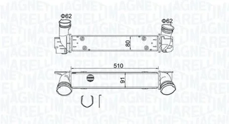 BMW Інтеркулер 1 E81/87, 3 E90, X1 E84 1.8d/2.0d MAGNETI MARELLI 351319204880