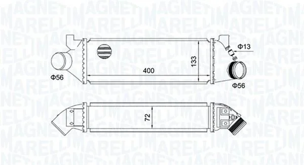 FORD Інтеркулер TRANSIT 2.0 D 04- MAGNETI MARELLI 351319204950 (фото 1)