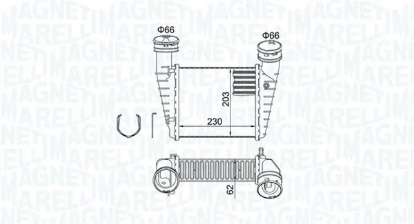 Впускний охолоджувач повітря MAGNETI MARELLI 351319205210 (фото 1)