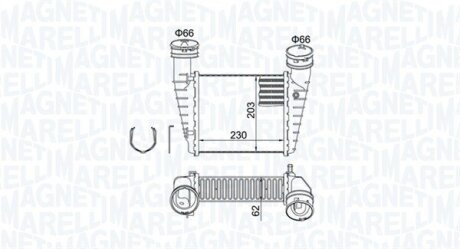 VW Інтеркулер Passat, Skoda SuperB I 1.9/2.0TDI 01- MAGNETI MARELLI 351319205210