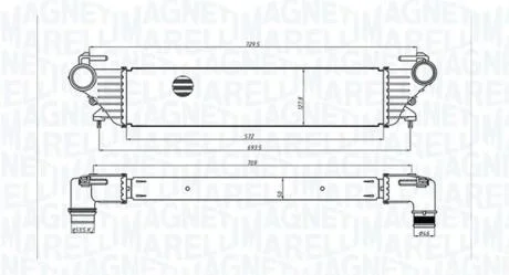 FIAT Інтеркулер 500L 0.9, 1.3, 1.4 12-, TIPO 1.3, 1.4 16- MAGNETI MARELLI 351319205530