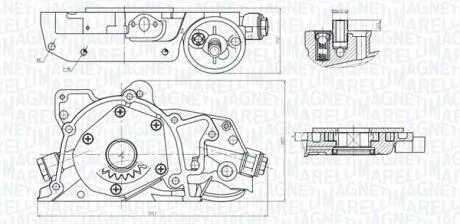 OPEL помпа мастила Astra F,Kadett E,Omega A B,Vectra A MAGNETI MARELLI 351516000045