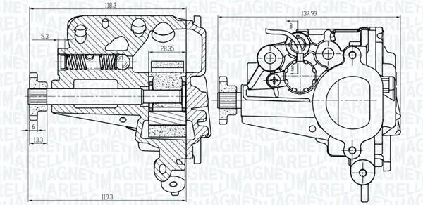DB помпа мастила A/B-Class 1,3 18-, RENAULT 0,9-1,2 12- MAGNETI MARELLI 351516000072 (фото 1)