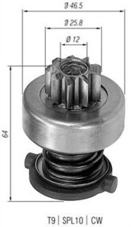 Бендикс (z=9) OPEL 1,6D/1,7D VW Passat 1,6D AUDI 1,6D [] MAGNETI MARELLI 940113020122