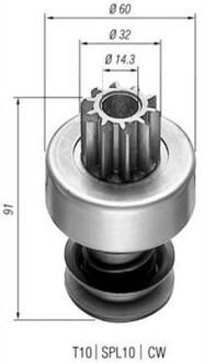 Бендикс стартера MAGNETI MARELLI 940113020143