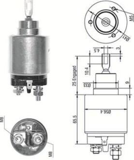 Втягувальне реле стартера RENAULT 1,1-2,0 VOLVO 1,6/1,7 MAGNETI MARELLI 940113050273